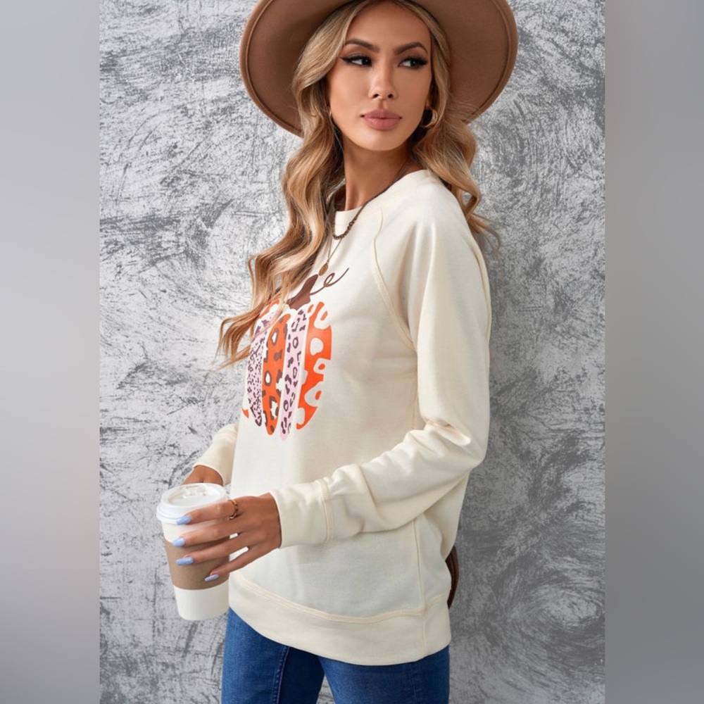 Pumpkin Graphic Pullover Sweatshirt - Picture 3 of 8